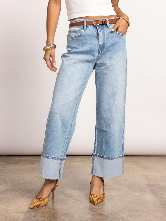 Weston Cuffed Straight Leg Jeans - Stitch And Feather