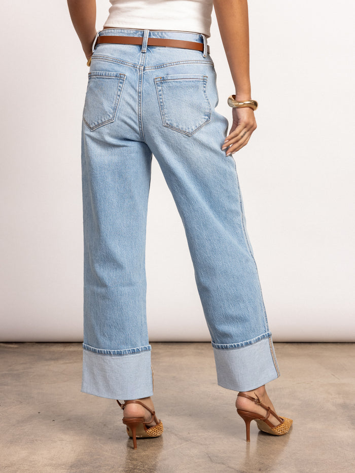 Weston Cuffed Straight Leg Jeans - Stitch And Feather