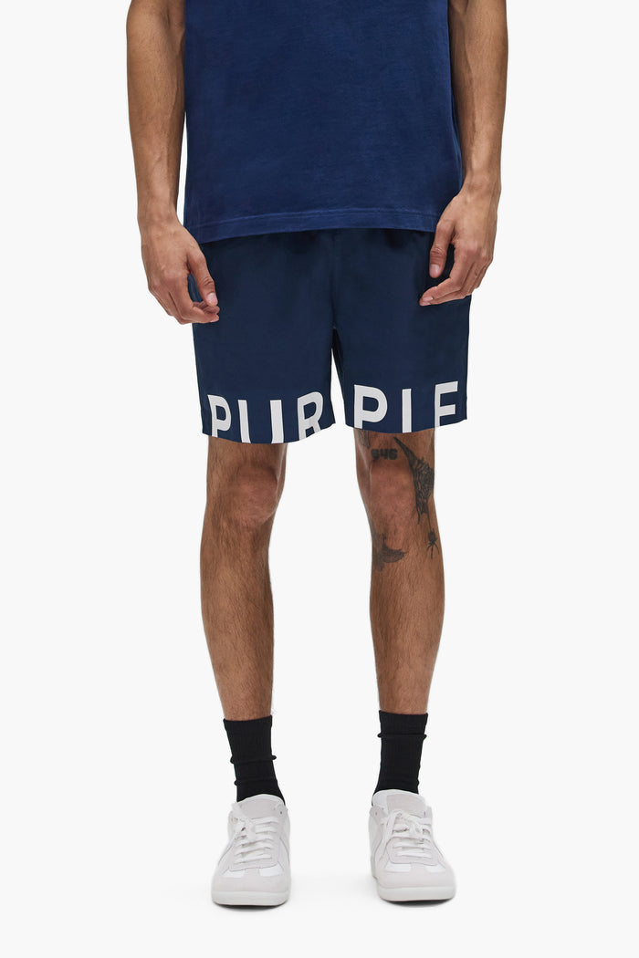 Wordmark Cut All Around Short in XS size, 100% polyester swimwear with elastic waistband.