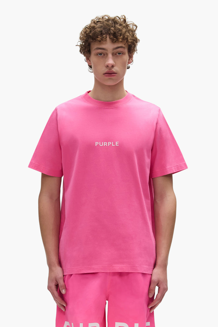Wordmark Cut Tee in acid wash with silicone print, available in XS to 3XL sizes.