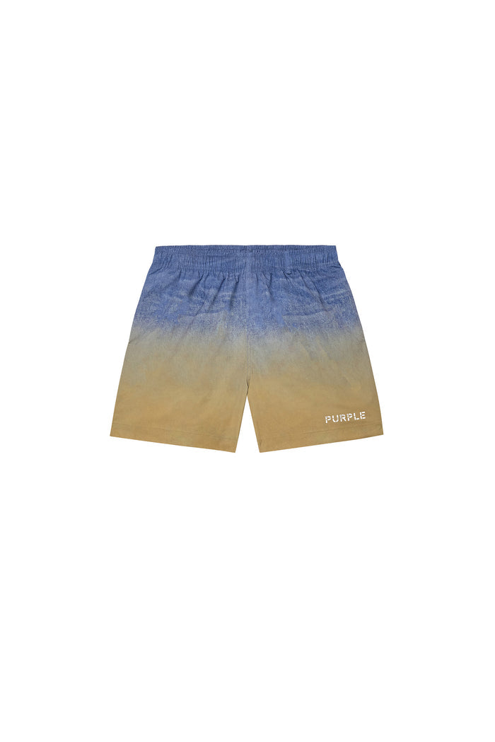 Wordmark Fade All Around Short Swimwear with elastic waistband in sunset variant.