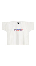 Wordmark Outline Tee with raised silicon design in texture jersey, available in multiple sizes.