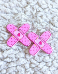 X Heart Band Aides Alternative Acrylic Dangle Earrings