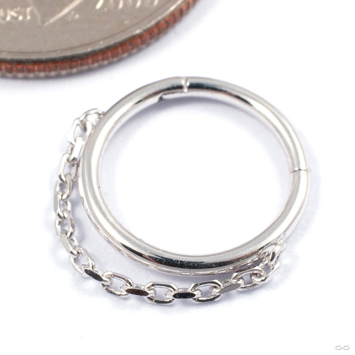 Yunona Clicker in Gold from Auris Jewellery in white gold with short drape