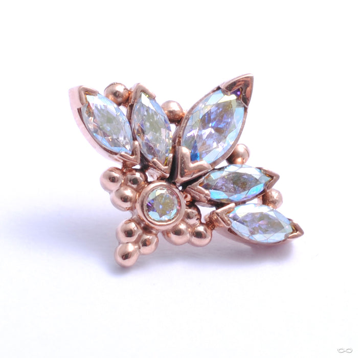 Zasu Press-fit End in Gold from LeRoi with aurora borealis
