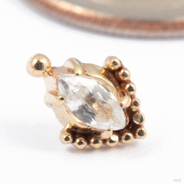 Zenith Press-fit End in Gold from Sacred Symbols in yellow gold with white sapphire