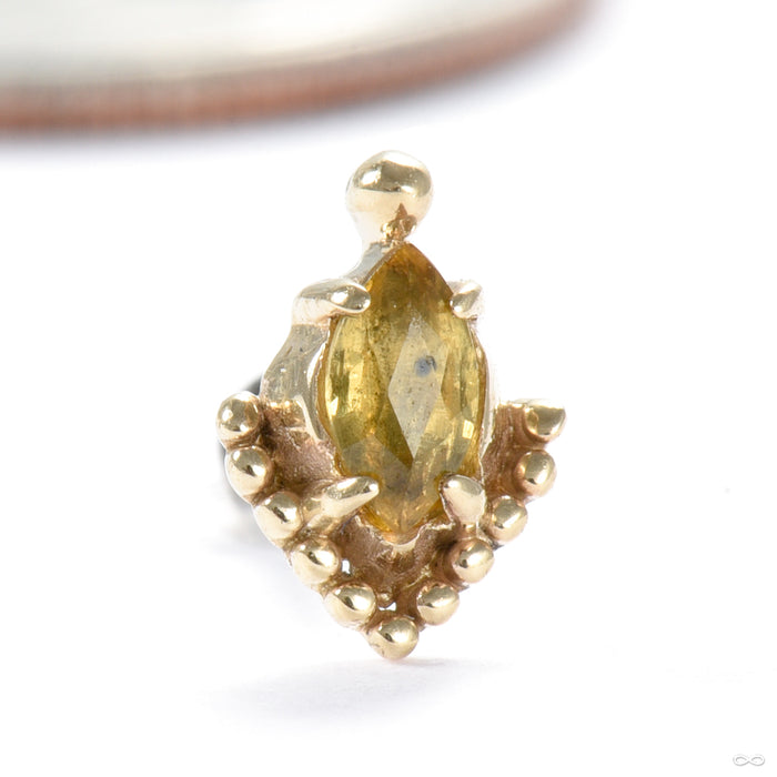 Zenith Press-fit End in Gold from Sacred Symbols with yellow citrine