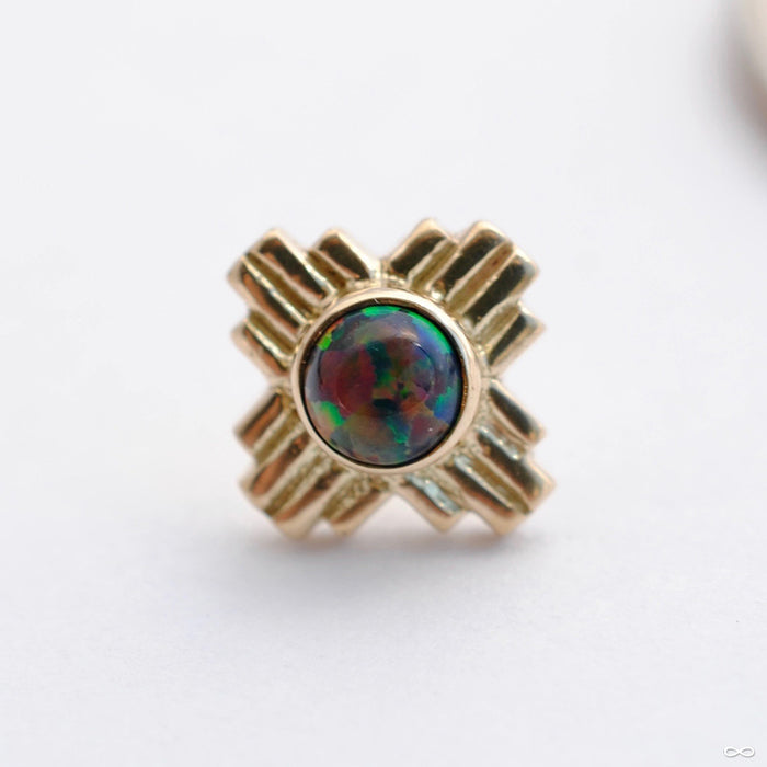 14k Yellow Gold / Black Opal / Large