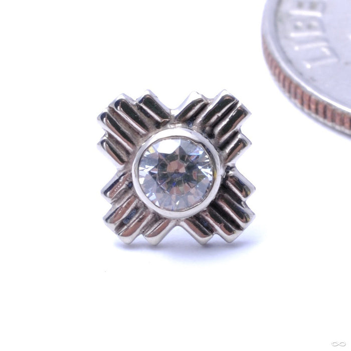 Zia Press-fit End in Gold from LeRoi with Clear CZ