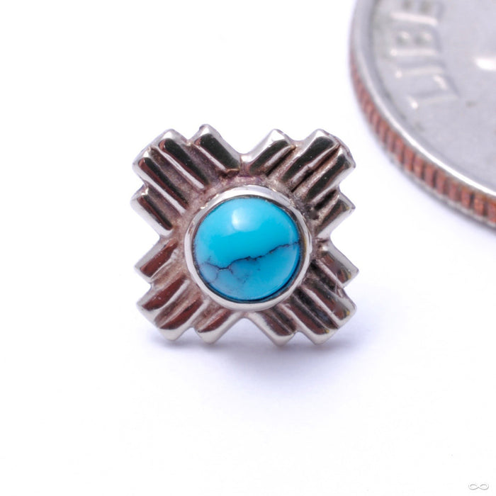 Zia Press-fit End in Gold from LeRoi with Turquoise
