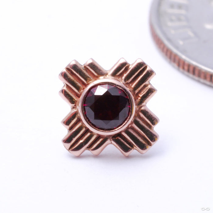 Zia Press-fit End in Gold from LeRoi with Dark Ruby