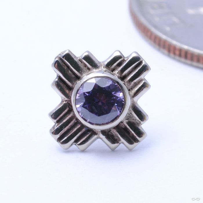 Zia Press-fit End in Gold from LeRoi with Amethyst
