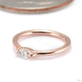 Zuri Seam Ring in 14k Rose Gold with Clear CZ from Buddha Jewelry