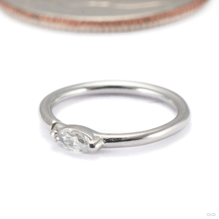 Zuri Seam Ring in 14k White Gold with Clear CZ from Buddha Jewelry
