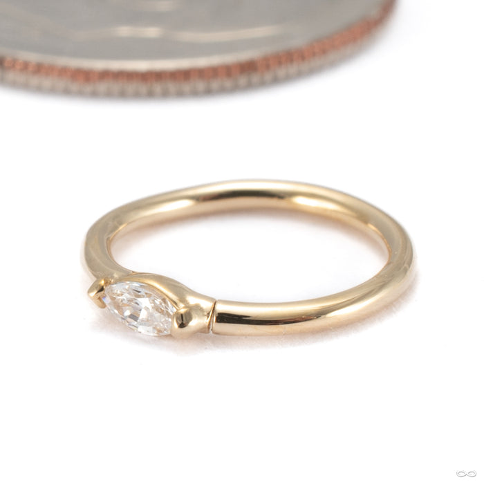 Zuri Seam Ring in 14k Yellow Gold with Clear CZ from Buddha Jewelry